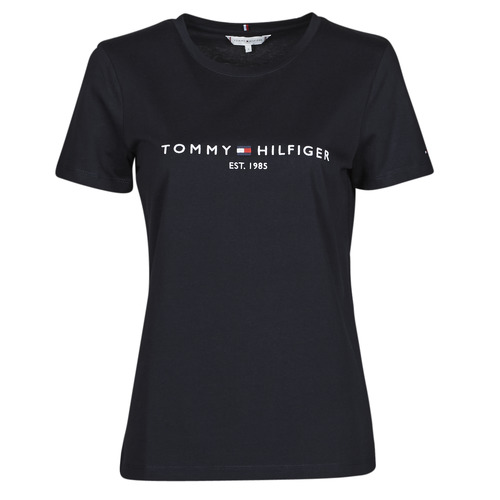 Tommy Hilfiger HILFIGER CNK TEE Marine - Fast delivery Spartoo Europe ! - material short-sleeved t-shirts Women 39,90 €
