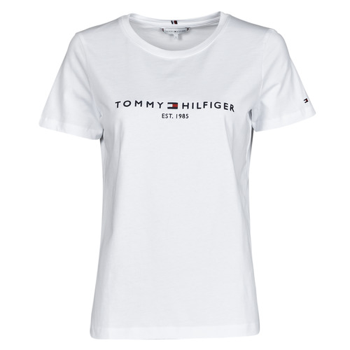 Tommy Hilfiger HERITAGE HILFIGER CNK RG TEE White - Fast delivery | Spartoo Europe - material short-sleeved t-shirts Women 39,90 €