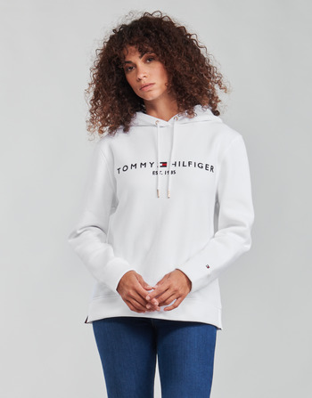 material Women sweaters Tommy Hilfiger HERITAGE HILFIGER HOODIE LS White