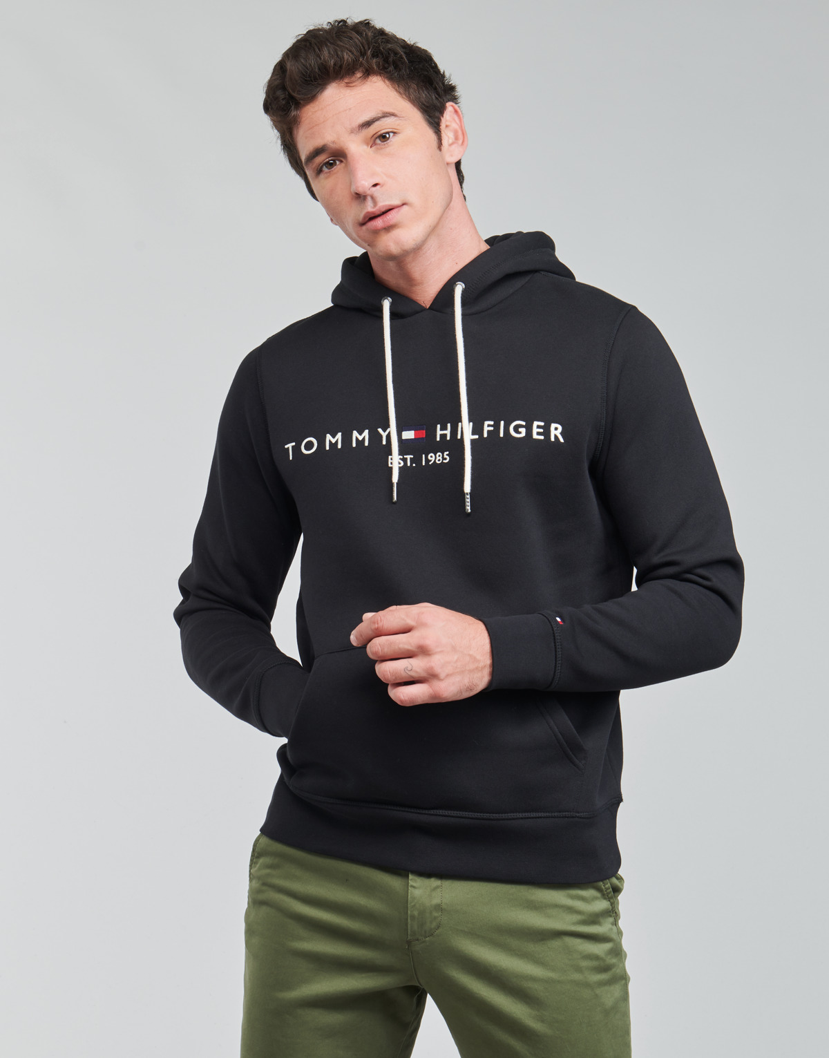 Tommy Hilfiger TOMMY LOGO HOODY Black - Fast delivery