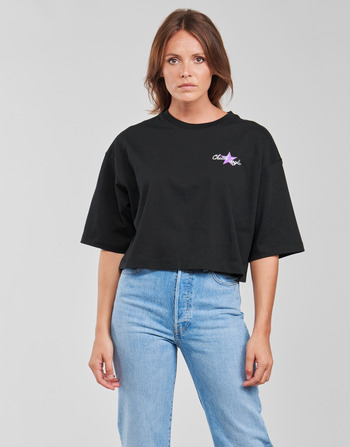 Converse CHUCK INSPIRED HYBRID FLOWER OVERSIZED CROPPED TEE Black