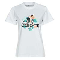 material Women short-sleeved t-shirts adidas Performance FLORAL GFX White