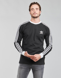 material Men Long sleeved shirts adidas Originals 3-STRIPES LS T Black