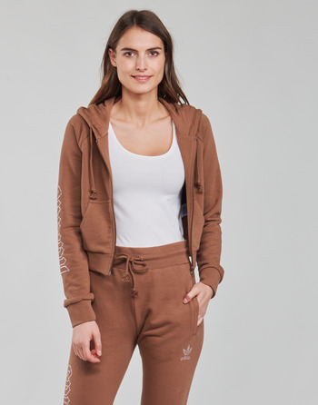 Clothing Women sweaters adidas Originals CROPPED TT Brown