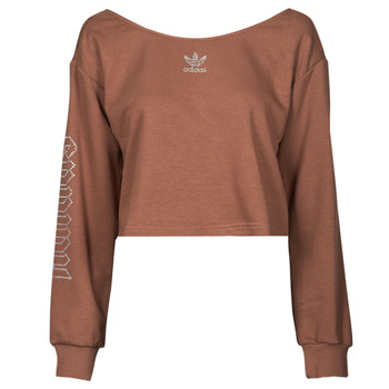 material Women sweaters adidas Originals SLOUCHY CREW? Brown