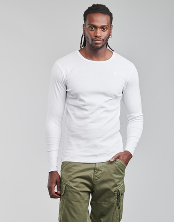 material Men Long sleeved shirts G-Star Raw BASE R T LS 1-PACK White