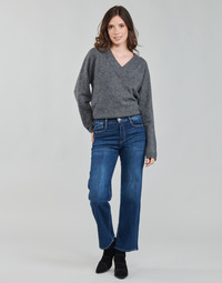 material Women straight jeans Le Temps des Cerises PULP HIGH WAIST Blue