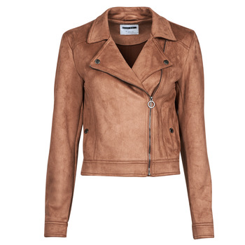 material Women Leather jackets / Imitation leather Noisy May NMROCKY Cognac
