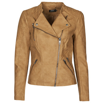 material Women Leather jackets / Imitation leather Only ONLAVA Camel