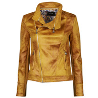 material Women Leather jackets / Imitation leather Desigual MARBLE Yellow