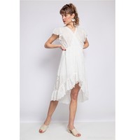 material Women Short Dresses Fashion brands U5233-BLANC White