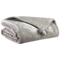 Home Blankets, throws Vivaraise TENDER POMPONS Grey / Pearl
