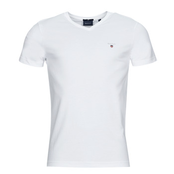 material Men short-sleeved t-shirts Gant ORIGINAL SLIM V-NECK T-SHIRT White