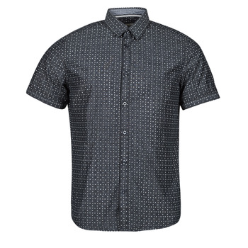Clothing Men short-sleeved shirts Tom Tailor FITTED PRINTED SHIRT Marine