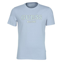 material Men short-sleeved t-shirts Guess POINT CN SS TEE Blue
