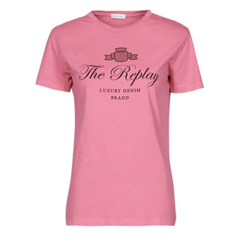 material Women short-sleeved t-shirts Replay W3572A Pink