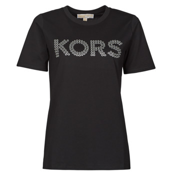 material Women short-sleeved t-shirts MICHAEL Michael Kors GROMMET KORS TEE Black