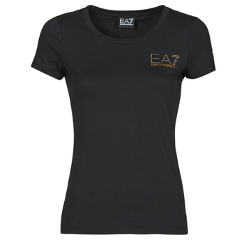 material Women short-sleeved t-shirts Emporio Armani EA7 TROLOPA Black