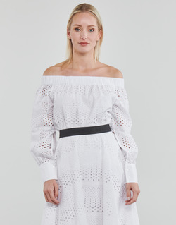 material Women Blouses Karl Lagerfeld BRODERIE ANGLAISE TOP White