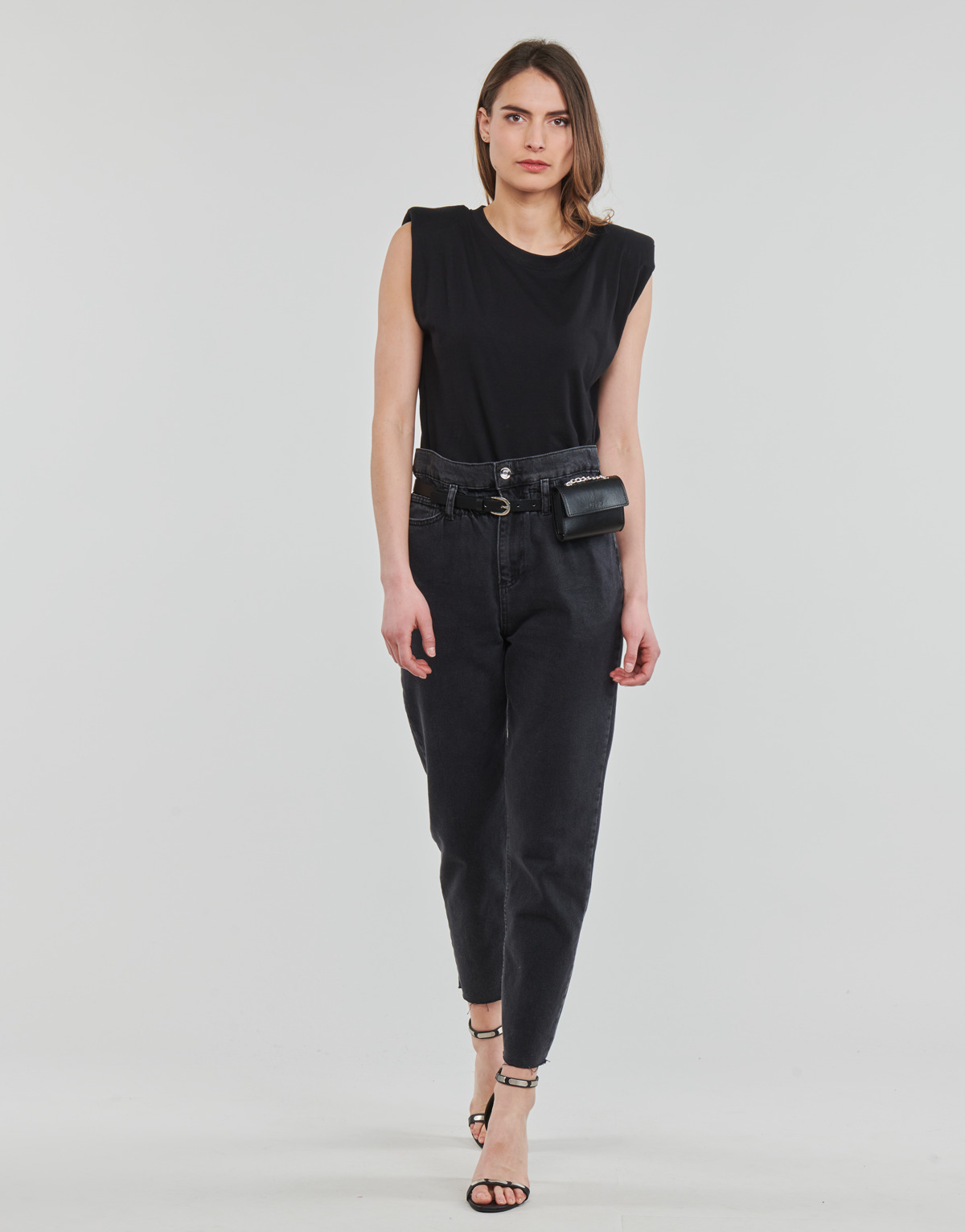 Liu Jo CANDY HIGH WAIST Black - Fast delivery  Spartoo Europe ! - Clothing straight  jeans Women 148,80 €