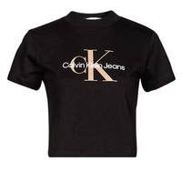 material Women short-sleeved t-shirts Calvin Klein Jeans SEASONAL MONOGRAM BABY TEE Black