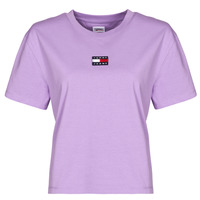 material Women short-sleeved t-shirts Tommy Jeans TJW TOMMY CENTER BADGE TEE Lilac