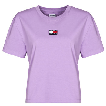 Clothing Women short-sleeved t-shirts Tommy Jeans TJW TOMMY CENTER BADGE TEE Lilac