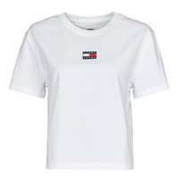 material Women short-sleeved t-shirts Tommy Jeans TJW TOMMY CENTER BADGE TEE White