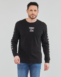 material Men Long sleeved shirts Tommy Jeans TJM HOMESPUN GRAPHIC LS TEE Black