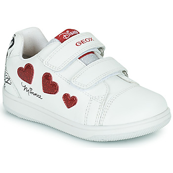 Shoes Girl Low top trainers Geox B NEW FLICK GIRL White / Red