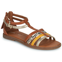 Shoes Girl Sandals Geox J SANDAL KARLY GIRL Brown / Gold