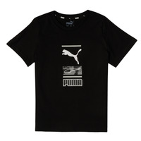 Clothing Boy short-sleeved t-shirts Puma ALPHA GRAPHIC TEE Black