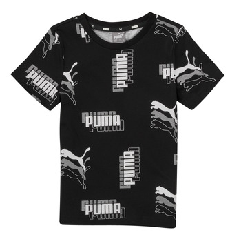 Clothing Boy short-sleeved t-shirts Puma PUMA POWER AOP TEE Black