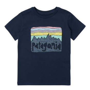 material Children short-sleeved t-shirts Patagonia BABY FITZ ROY SKIES T-SHIRT Marine