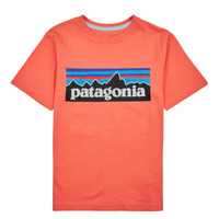 Clothing Children short-sleeved t-shirts Patagonia BOYS LOGO T-SHIRT Coral