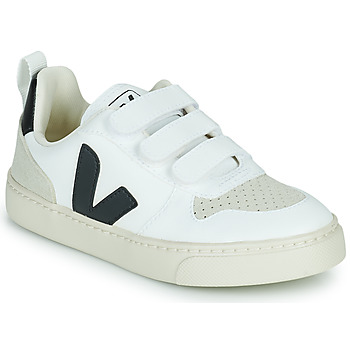 Shoes Children Low top trainers Veja Small V-10 Velcro White / Black