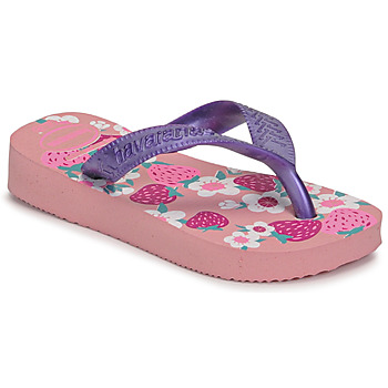Shoes Girl Flip flops Havaianas KIDS FLORES Pink / Violet
