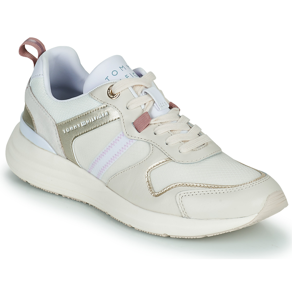 kleinhandel Terminal Klein Tommy Hilfiger Metallic Casual Retro Runner White / Silver - Fast delivery  | Spartoo Europe ! - Shoes Low top trainers Women 96,80 €