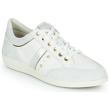 Shoes Women Low top trainers Geox D MYRIA B White / Silver