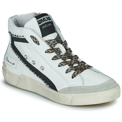 Shoes Women High top trainers Meline NKC320 White / Black / Leo