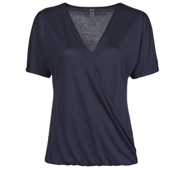 material Women short-sleeved t-shirts Esprit CLT wrap tshirt Marine