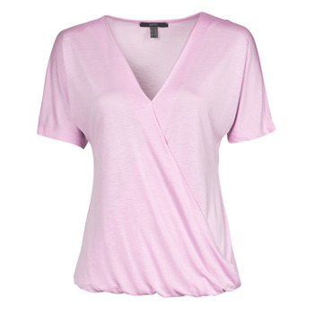 material Women short-sleeved t-shirts Esprit CLT wrap tshirt Violet