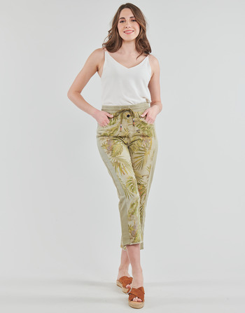material Women Wide leg / Harem trousers Desigual PANT_JUNGLE Kaki / Multicolour