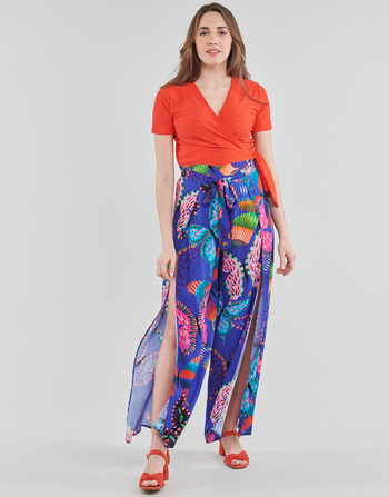 Clothing Women Wide leg / Harem trousers Desigual PANT_LESLIE Blue / Multicolour