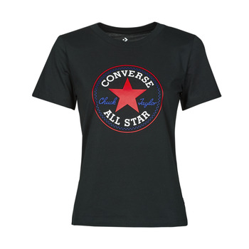 Clothing Women short-sleeved t-shirts Converse Chuck Patch Classic Tee Converse /  black / Multi