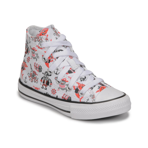 Shoes Boy High top trainers Converse Chuck Taylor All Star Pirates Cove Hi White / Red