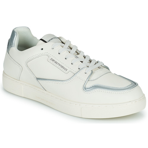 Emporio Armani White / Silver - Fast delivery | Spartoo Europe ! - Shoes  Low top trainers Women 167,20 €