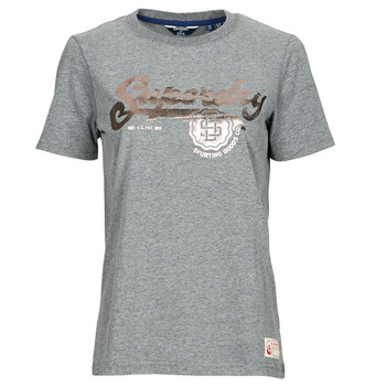 material Women short-sleeved t-shirts Superdry VINTAGE SCRIPT STYLE COLL TEE Rich / Charcoal / Marl