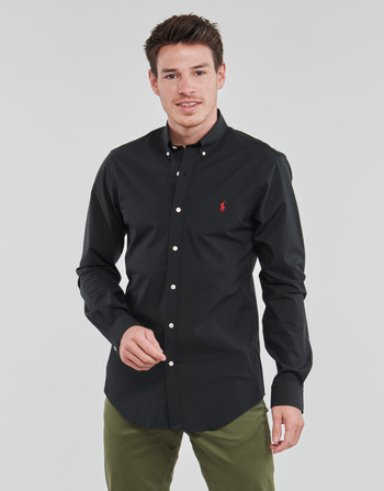 Clothing Men long-sleeved shirts Polo Ralph Lauren ZSC11B Black /  black