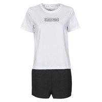 material Women Sleepsuits Calvin Klein Jeans PYJAMA SET SHORT Black / White